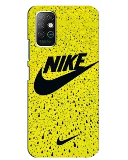 Чехол для Infinix Note 8 с картинкой «Желтый текстурный Nike»
