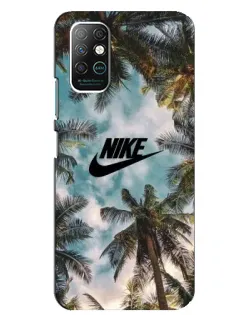 Чехол для Infinix Note 8 с картинкой «Тропический принт Nike»