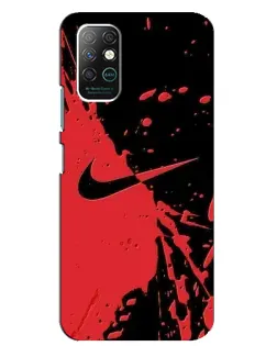 Чехол для Infinix Note 8 с картинкой «Красные брызги Nike»