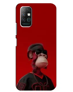 Чехол для Infinix Note 8 с картинкой «Bored Ape в красном»