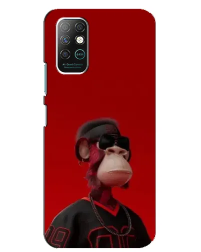 Чехол для Infinix Note 8 с картинкой «Bored Ape в красном»