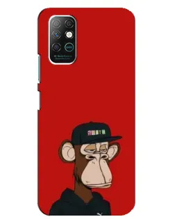 Чехол для Infinix Note 8 с картинкой «Bored Ape — красный фон»