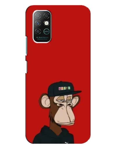 Чехол для Infinix Note 8 с картинкой «Bored Ape — красный фон»