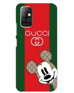 Чехол для Infinix Note 8 с картинкой «Gucci — полосы и Микки»