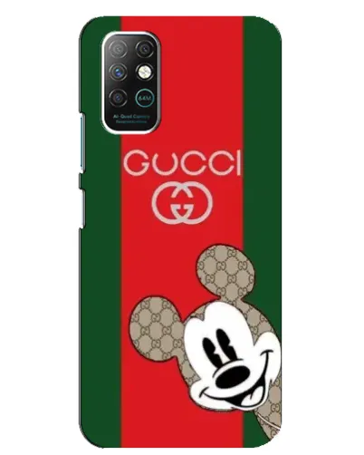 Чехол для Infinix Note 8 с картинкой «Gucci — полосы и Микки»
