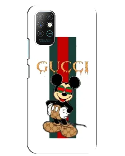 Чехол для Infinix Note 8 с картинкой «Микки Маус Gucci — полосы»