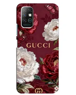 Чехол для Infinix Note 8 с картинкой «Gucci — бордовые розы»