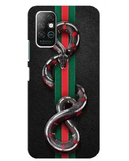 Чехол для Infinix Note 8 с картинкой «Gucci — змея на полосе»