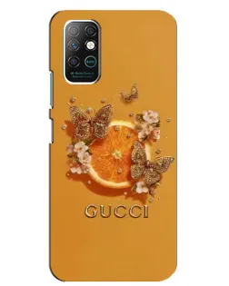 Чехол для Infinix Note 8 с картинкой «Gucci — золотые бабочки»