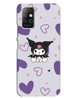 Чехол для Infinix Note 8 с картинкой «Kuromi и лавандовые сердца»