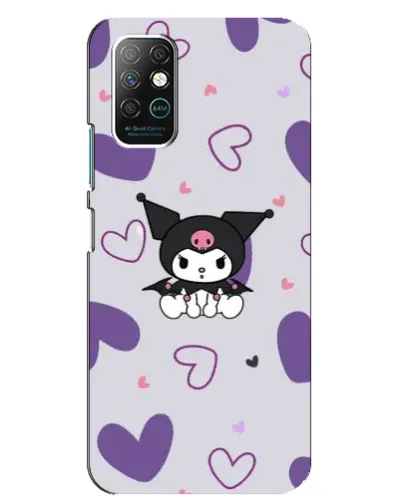 Чехол для Infinix Note 8 с картинкой «Kuromi и лавандовые сердца»