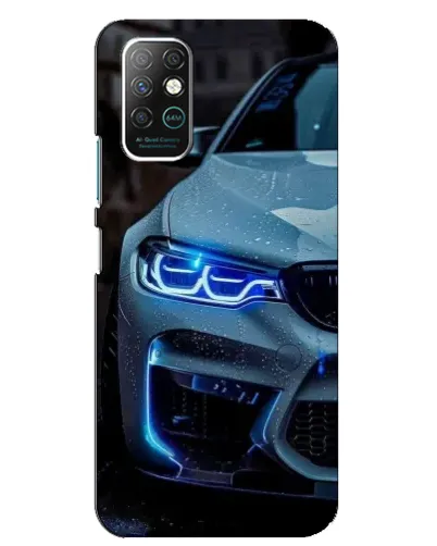 Чехол для Infinix Note 8 с картинкой «Взгляд BMW с синими фарами»