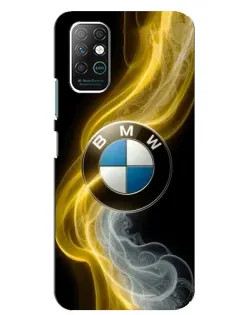 Чехол для Infinix Note 8 с картинкой «Золотистый дым BMW»