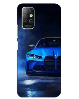 Чехол для Infinix Note 8 с картинкой «Голубая BMW M4»
