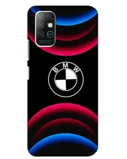 Чехол для Infinix Note 8 с картинкой «Логотип BMW и неоновые дуги»