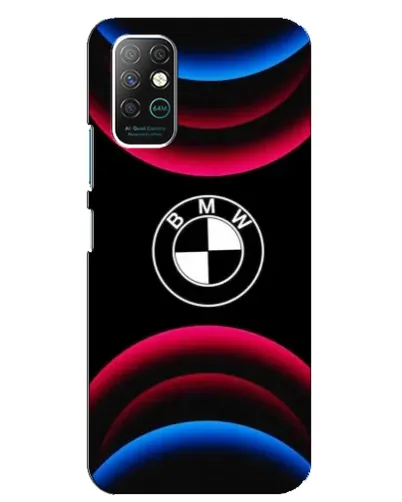 Чехол для Infinix Note 8 с картинкой «Логотип BMW и неоновые дуги»
