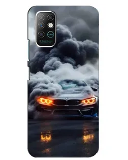 Чехол для Infinix Note 8 с картинкой «BMW в дыму»