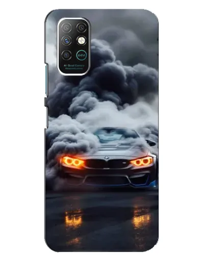 Чехол для Infinix Note 8 с картинкой «BMW в дыму»
