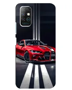 Чехол для Infinix Note 8 с картинкой «Красная BMW на дороге»