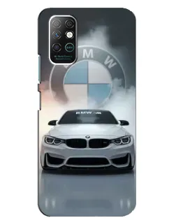 Чехол для Infinix Note 8 с картинкой «BMW в белом дыму»