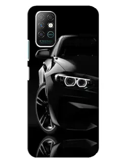 Чехол для Infinix Note 8 с картинкой «Черная BMW — профиль»