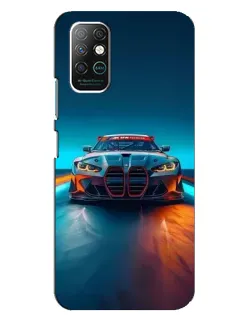 Чехол для Infinix Note 8 с картинкой «BMW — огни неона»