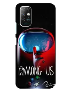 Чехол для Infinix Note 8 с картинкой «Красный импостер — макро»