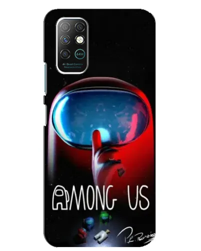 Чехол для Infinix Note 8 с картинкой «Красный импостер — макро»