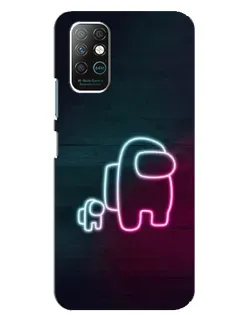 Чехол для Infinix Note 8 с картинкой «Among Us неон-арт»
