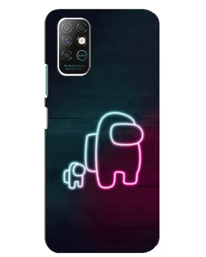 Чехол для Infinix Note 8 с картинкой «Among Us неон-арт»