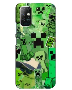 Чехол для Infinix Note 8 с картинкой «Криперы Minecraft»