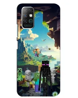 Чехол для Infinix Note 8 с картинкой «Эндермен в лесу»