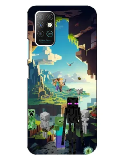 Чехол для Infinix Note 8 с картинкой «Эндермен в лесу»