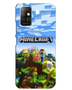 Чехол для Infinix Note 8 с картинкой «Minecraft классический мир»