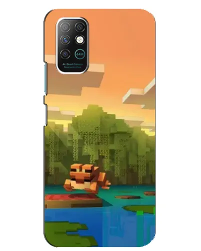 Чехол для Infinix Note 8 с картинкой «Майнкрафт закат солнца»