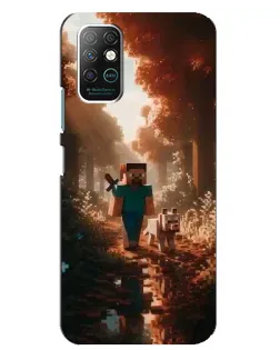 Чехол для Infinix Note 8 с картинкой «Стив в лесу»