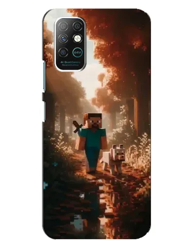 Чехол для Infinix Note 8 с картинкой «Стив в лесу»