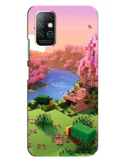 Чехол для Infinix Note 8 с картинкой «Розовое дерево Minecraft»