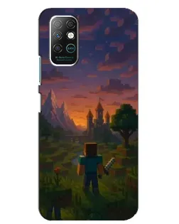 Чехол для Infinix Note 8 с картинкой «Стив у башни»