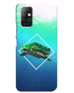 Чехол для Infinix Note 8 с картинкой «Черепаха Minecraft»