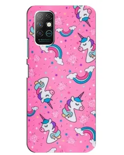 Чехол для Infinix Note 8 с картинкой «Unicorn паттерн розовый»