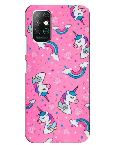 Чехол для Infinix Note 8 с картинкой «Unicorn паттерн розовый»