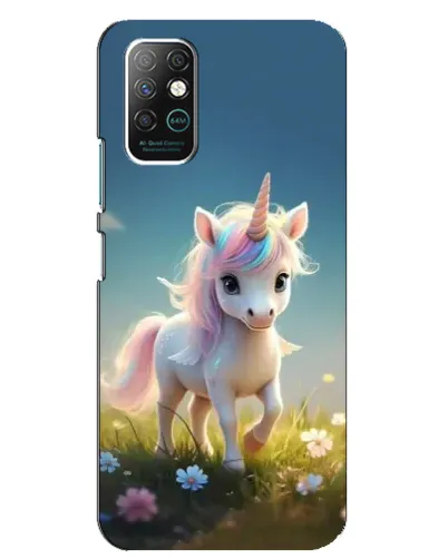 Чехол для Infinix Note 8 с картинкой «Единорог на поляне»