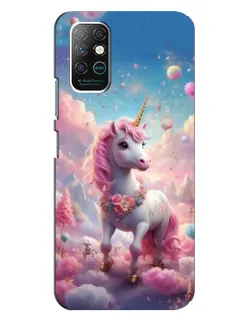 Чехол для Infinix Note 8 с картинкой «Единорог среди облаков»
