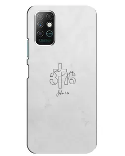 Чехол для Infinix Note 8 с картинкой «Иоанна 3:16 Крест»