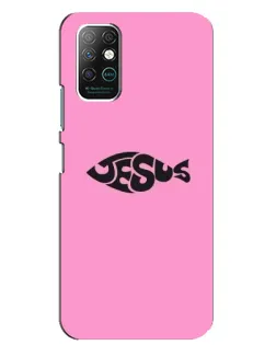 Чехол для Infinix Note 8 с картинкой «Розовый символ  Jesus»