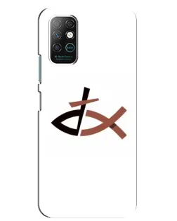 Чехол для Infinix Note 8 с картинкой «Рыба и крест»