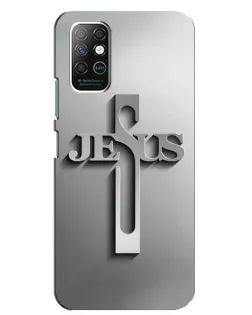 Чехол для Infinix Note 8 с картинкой «Металлический крест Jesus»