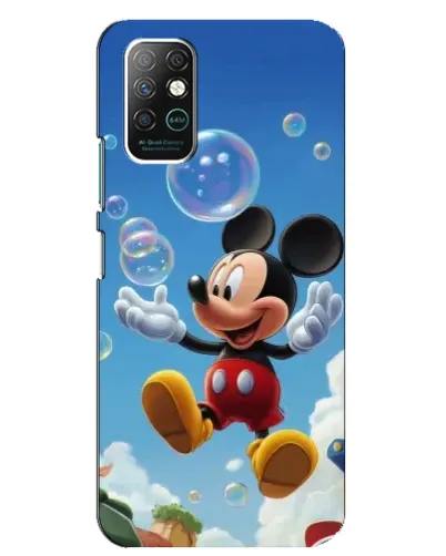 Чехол для Infinix Note 8 с картинкой «Mickey и мыльные пузыри»
