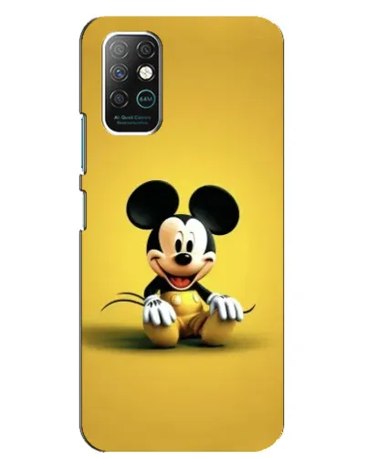 Чехол для Infinix Note 8 с картинкой «Микки на желтом»